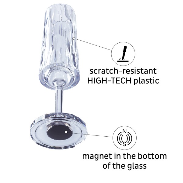 Magnetic Plastic Glass CHAMPAGNE