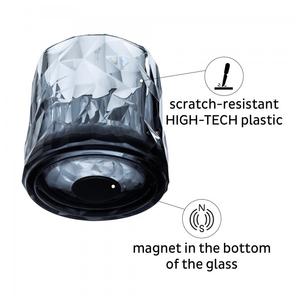 Magnetic Plastic Glass TUMBLER GREY