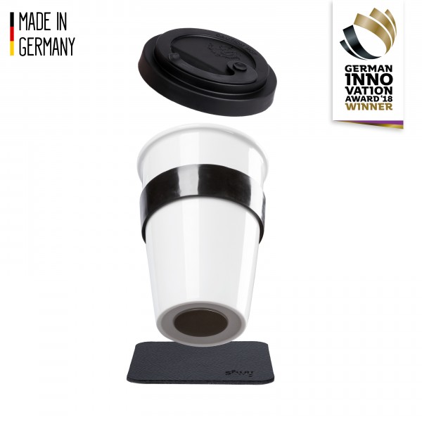 Porcelain TO-GO CUP (Pad in BLACK)