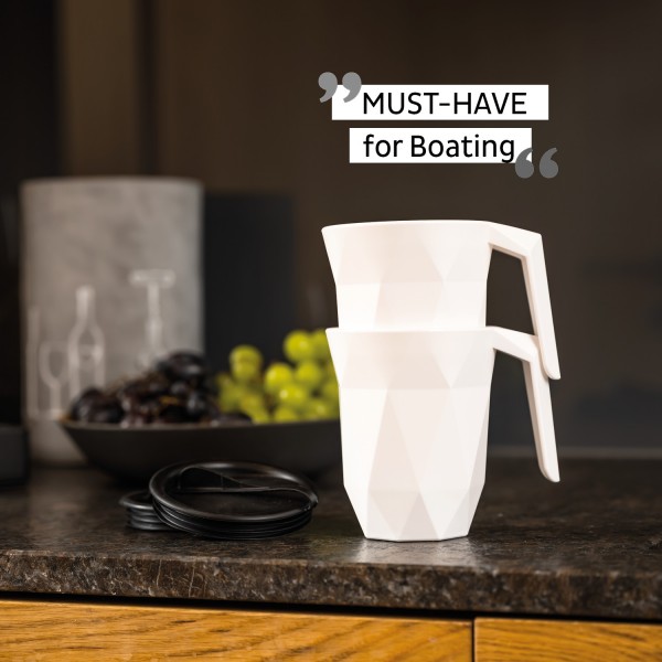 Plastic TO-GO Handle Cup WHITE
