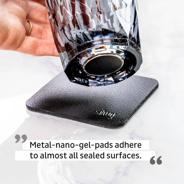 Posavasos de Nano-Gel de Metal (angular) BLACK